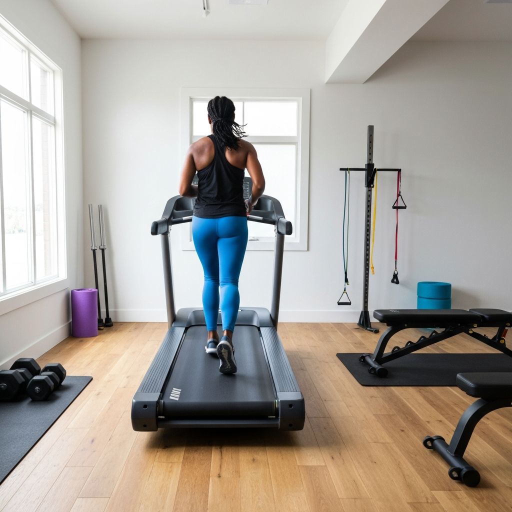 Person running on treadmill